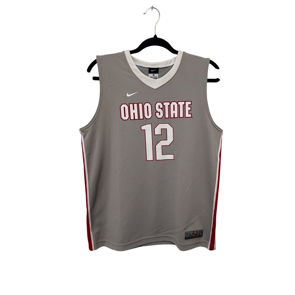 Nike Ohio State Buckeyes Basketball Jersey Mens XL Grey Elite #12 NCAA Fan Gear